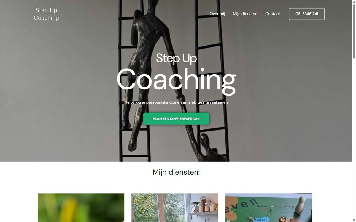 Homepage van Step Up Coaching